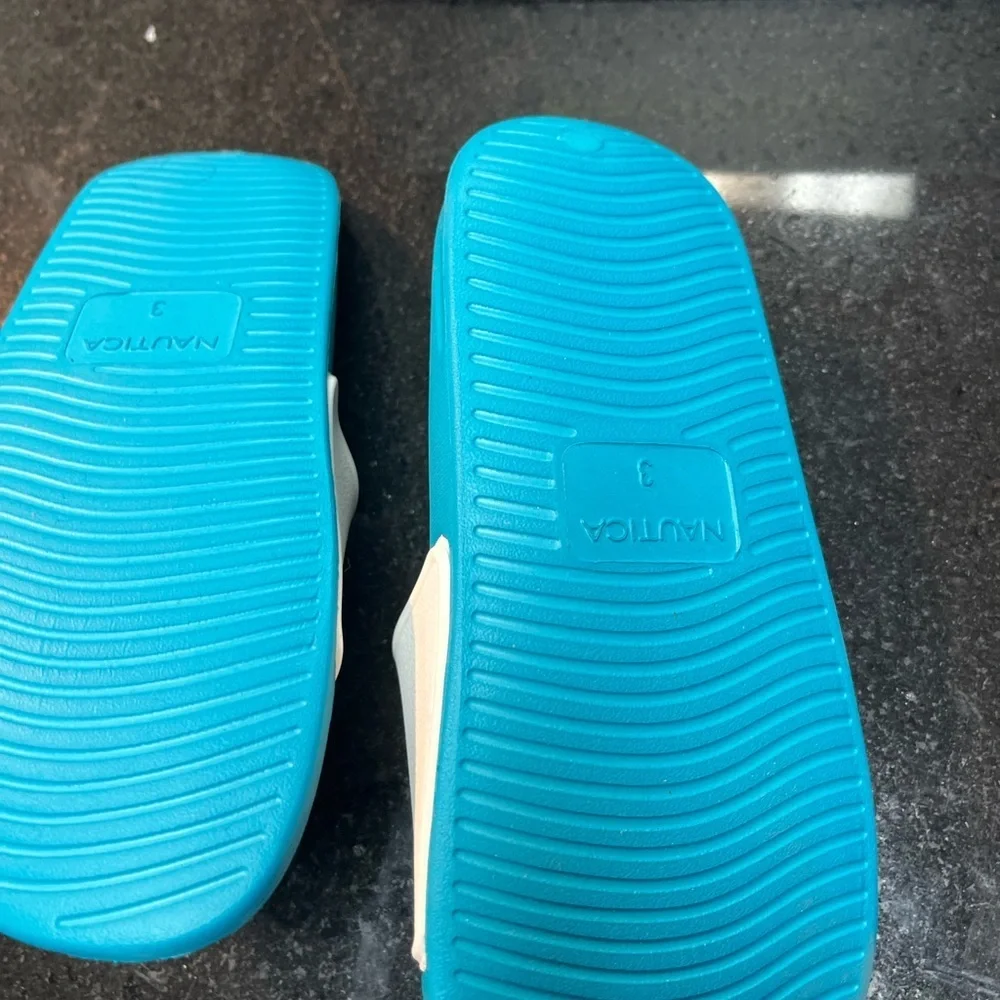 Nautica Competition Blue and White Slides sz various